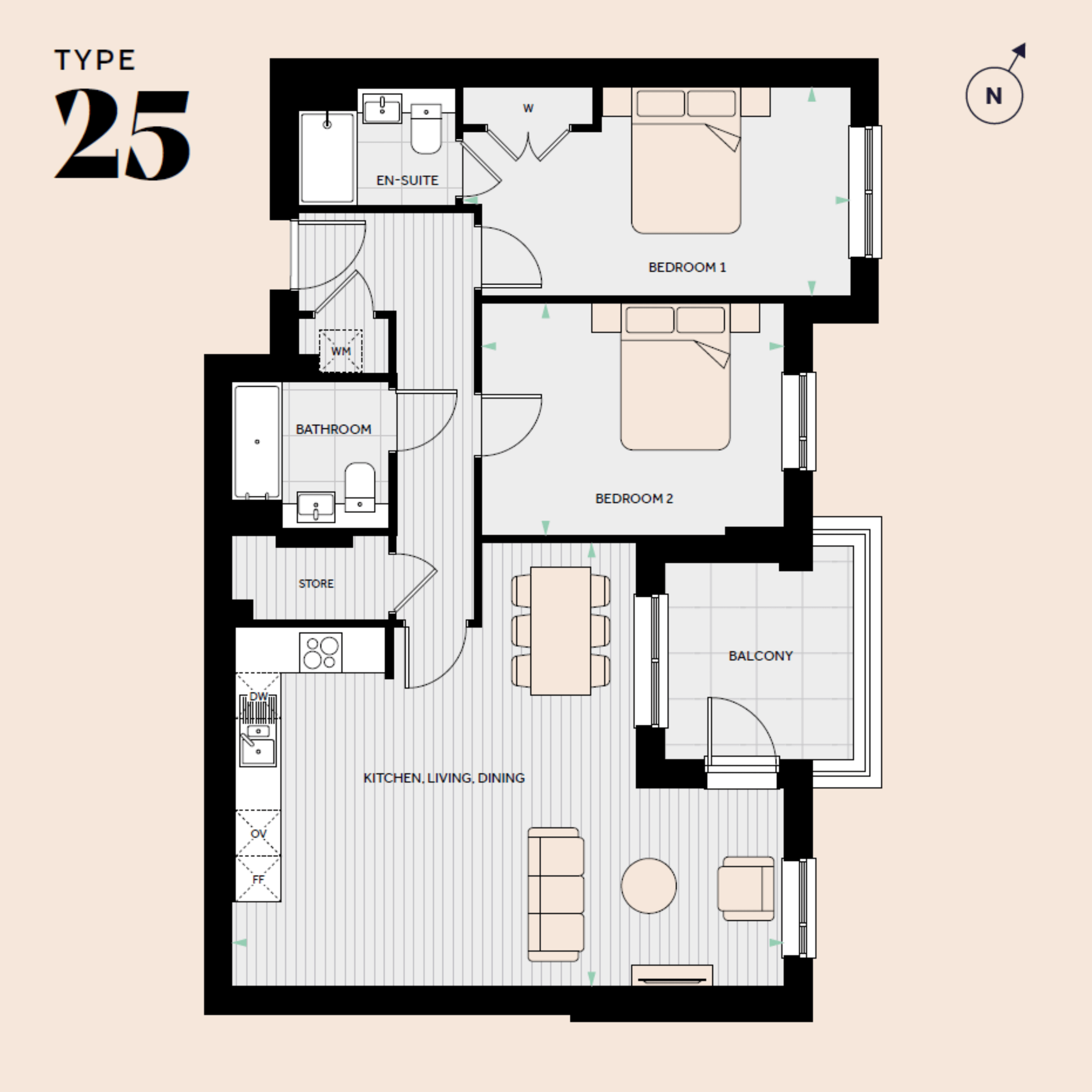 Floorplan for A5.4 at The Hue, Fifth floor